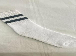 Socks Pack of 3 (White with Navy Stripes)
